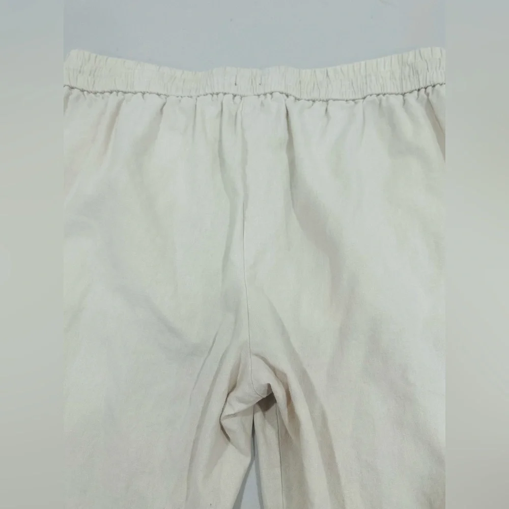 J.Crew Linen-Cotton Drawstring Cream Pant For‎ Women  Size 10